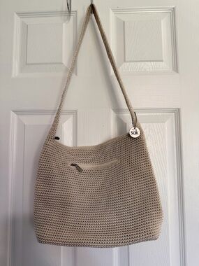 The Sak Beige Crochet Shoulder Bag